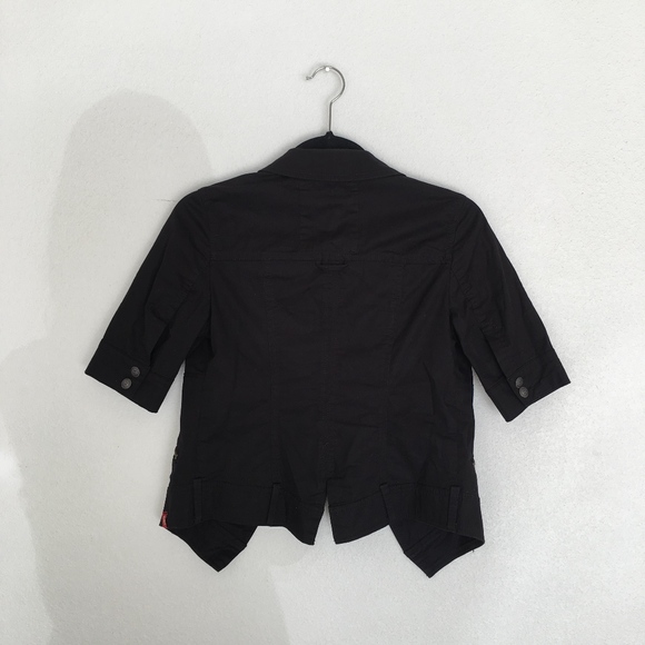 EDC by Esprit Black Cropped Jacket Mid Sleeve - Picture 7 of 8